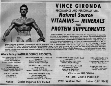 Vince Gironda Supplements